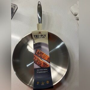 Lexi Home 12in/30cm Tri-Ply Stainless Steel Skillet Pan Aluminum Core Oven Safe